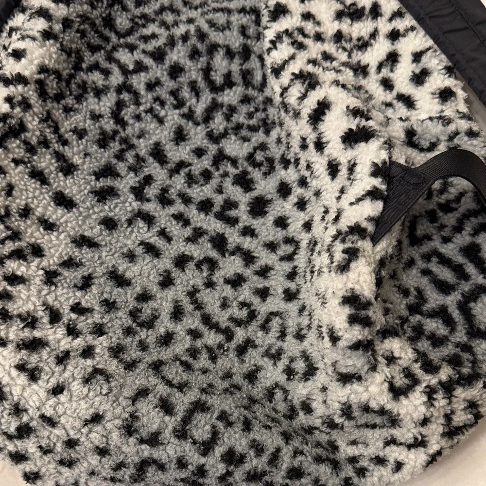 Supreme Black and White Leopard Fleece Backpack